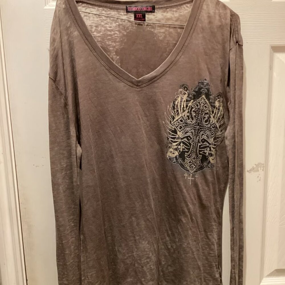 Rock and roll cowgirl shirt XXL
